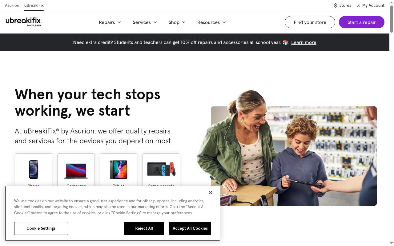 Screenshot of ubreakifix.com