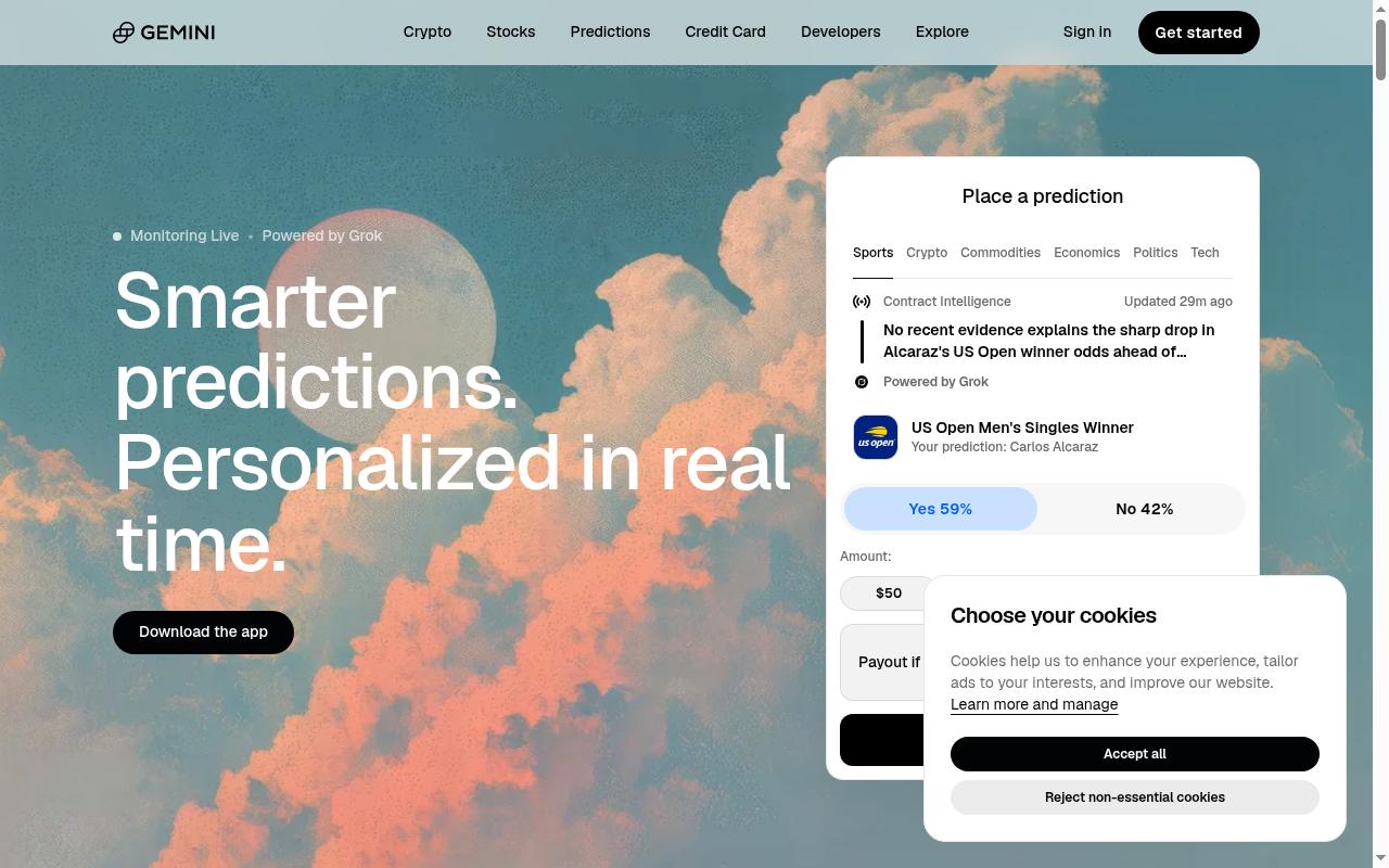 Screenshot of gemini.com