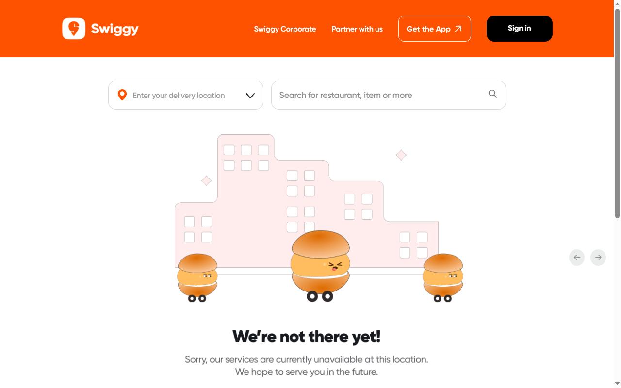 Screenshot of swiggy.com
