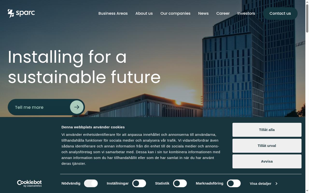 Screenshot of sparcgroup.se