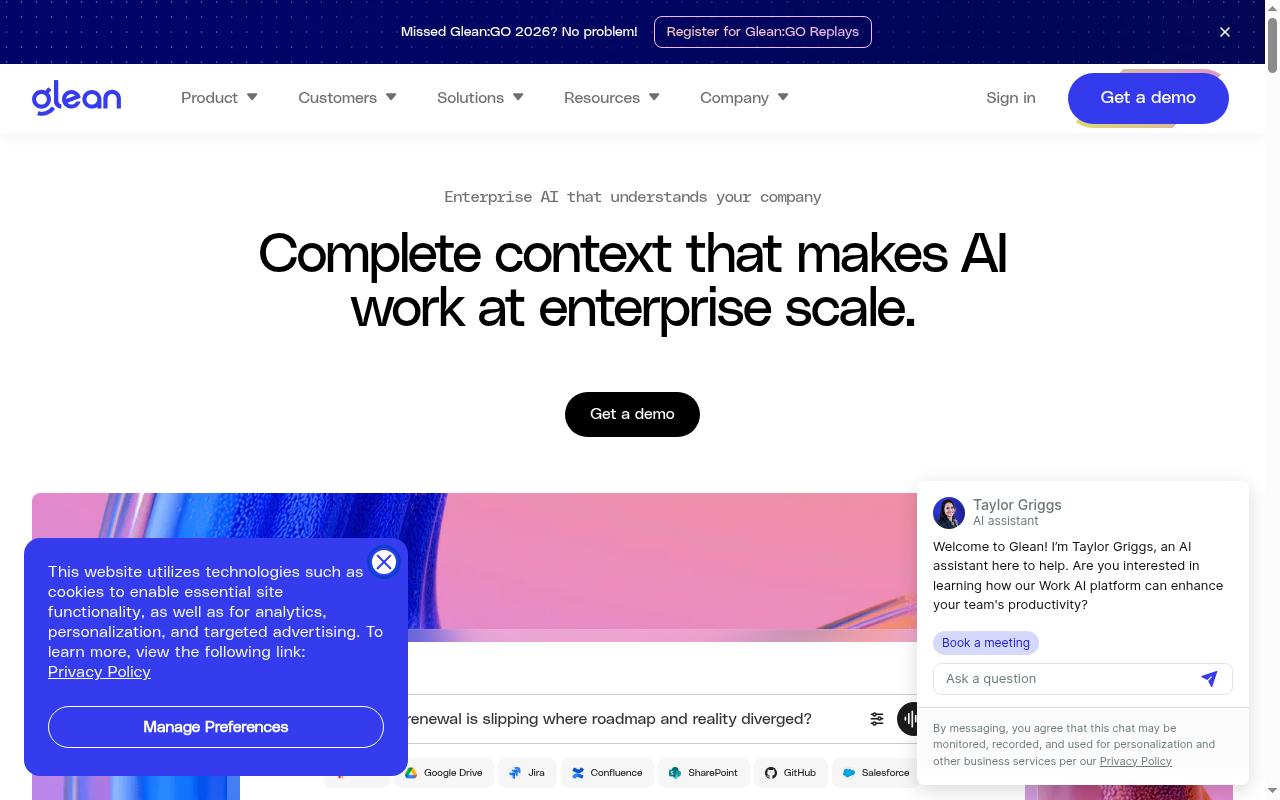 Screenshot of glean.com