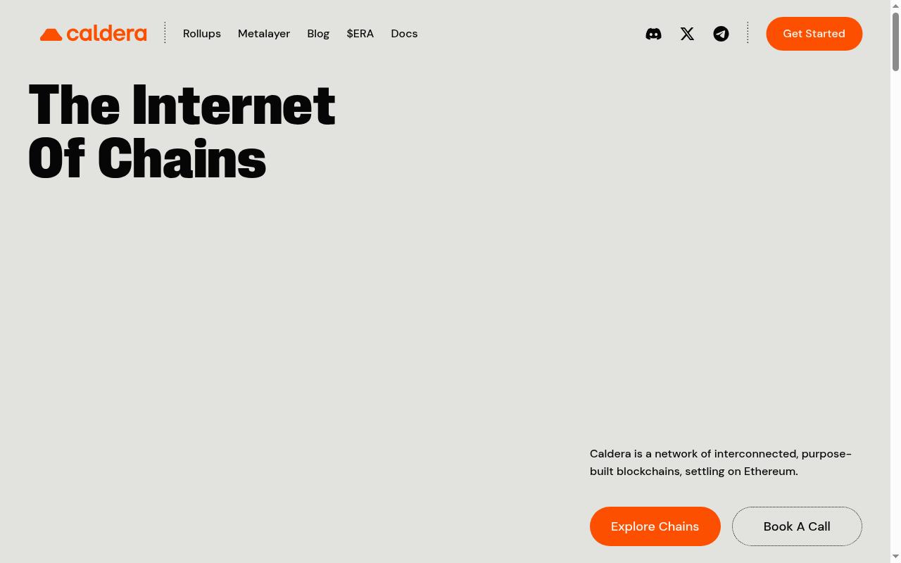Screenshot of caldera.xyz