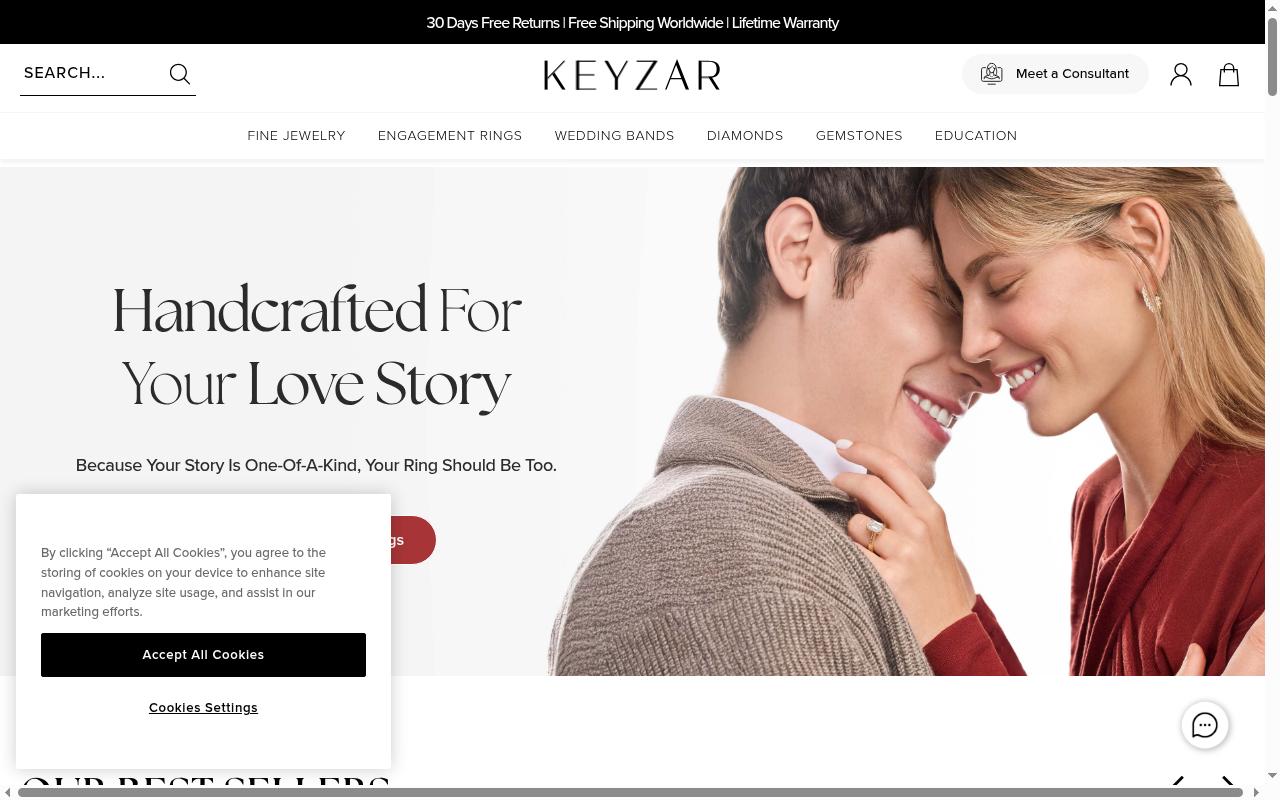 keyzarjewelry.com screenshot