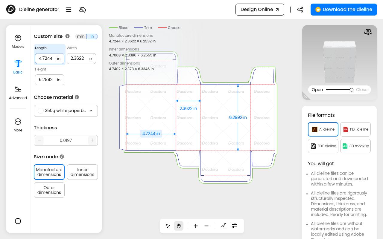 pacdora.com screenshot
