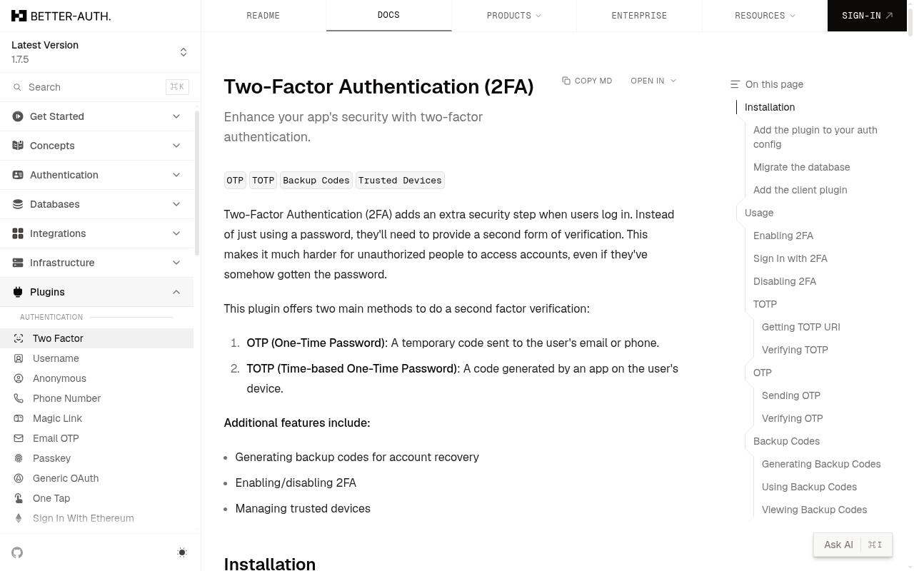 better-auth.com screenshot