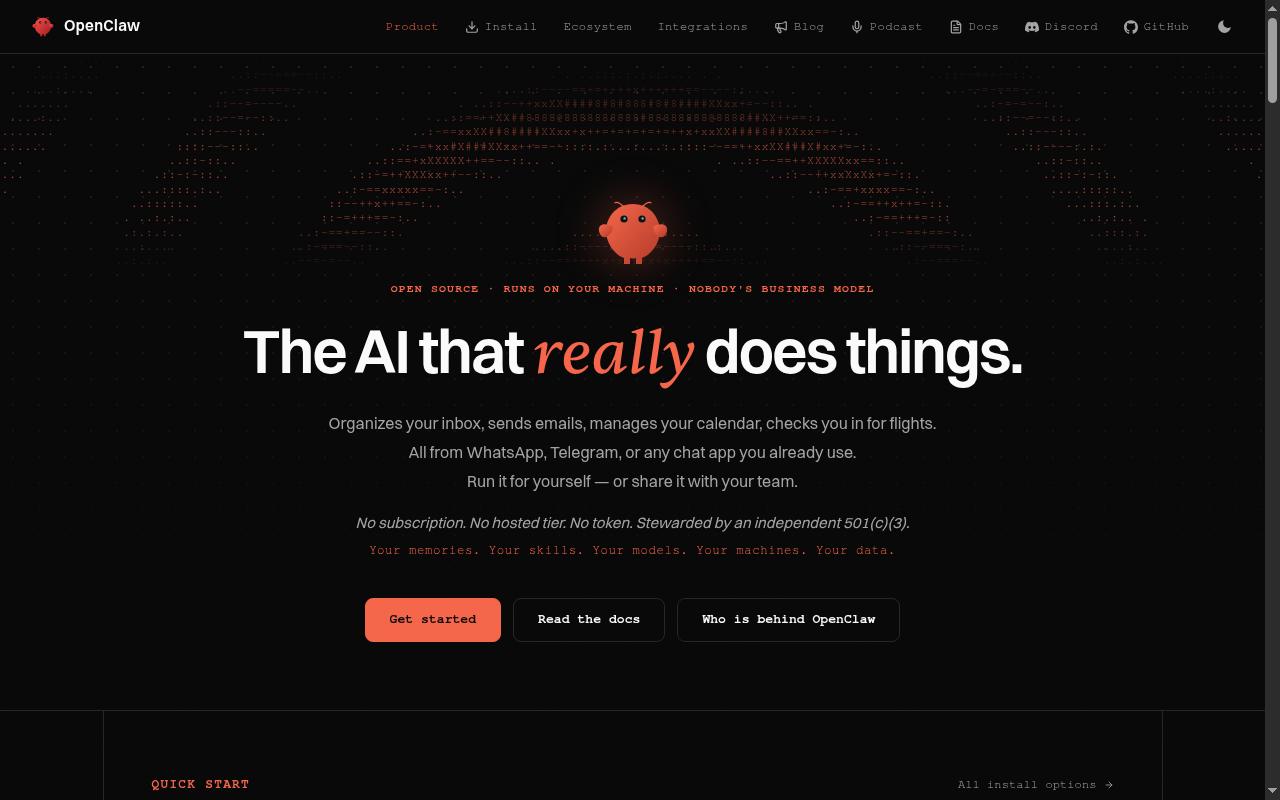 openclaw.ai screenshot