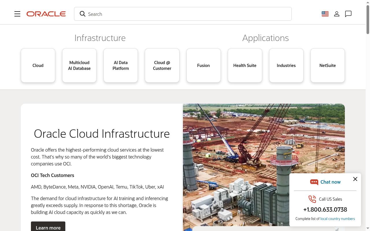 oracle.com screenshot