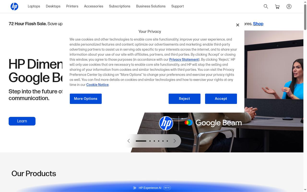 hp.com screenshot
