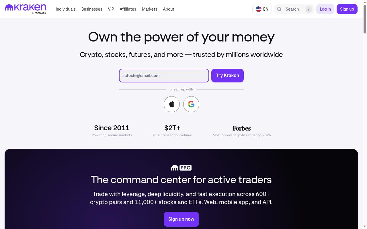 kraken.com screenshot
