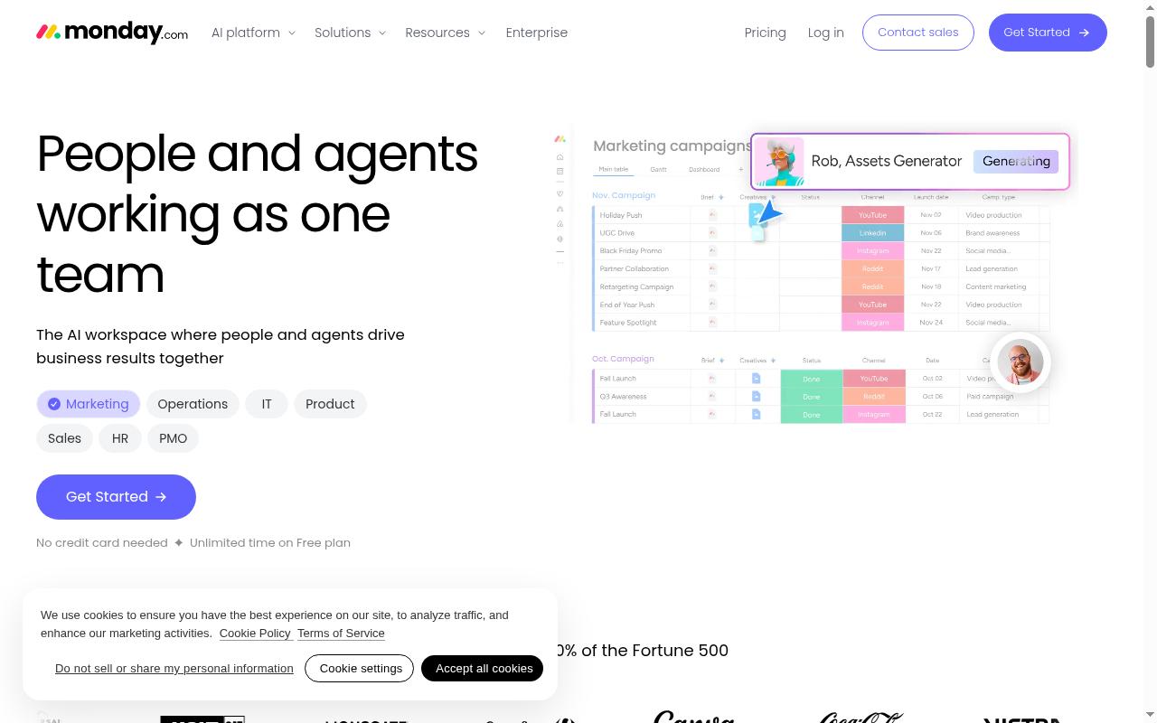 monday.com screenshot