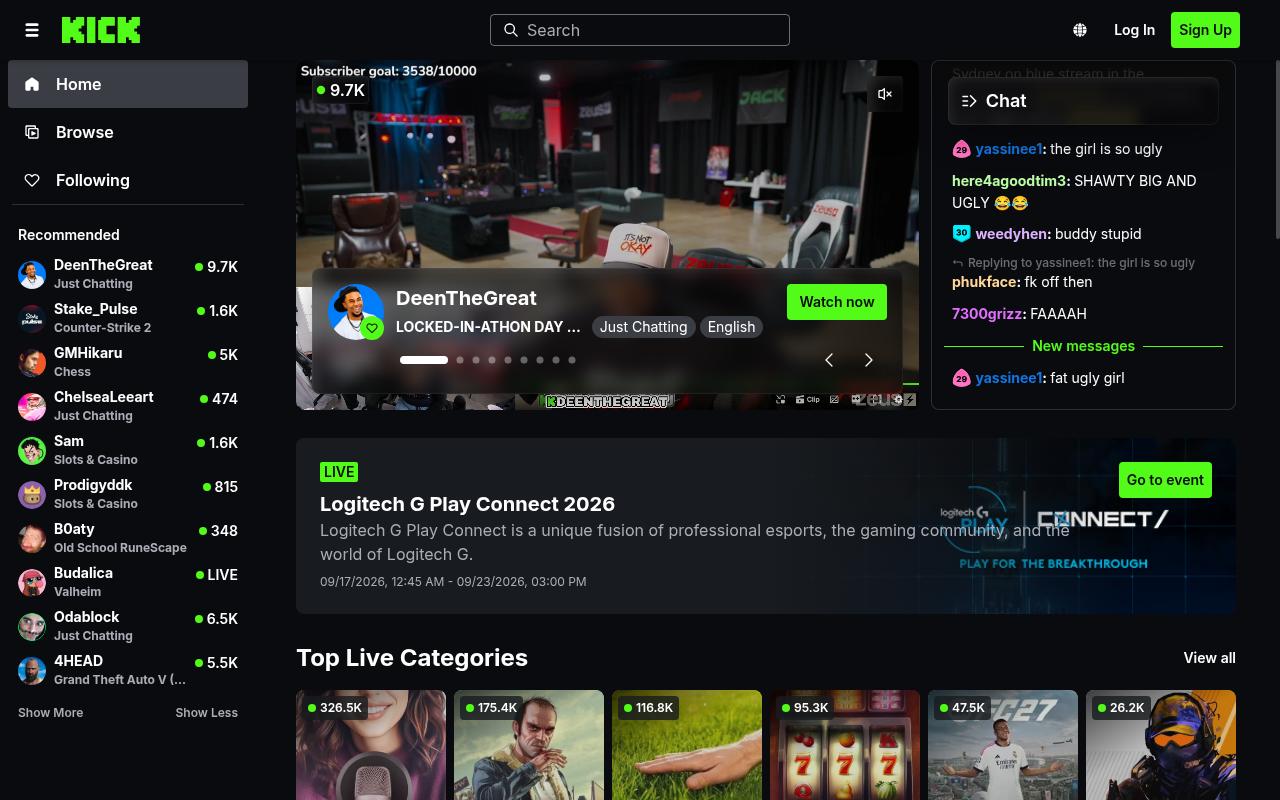 kick.com screenshot