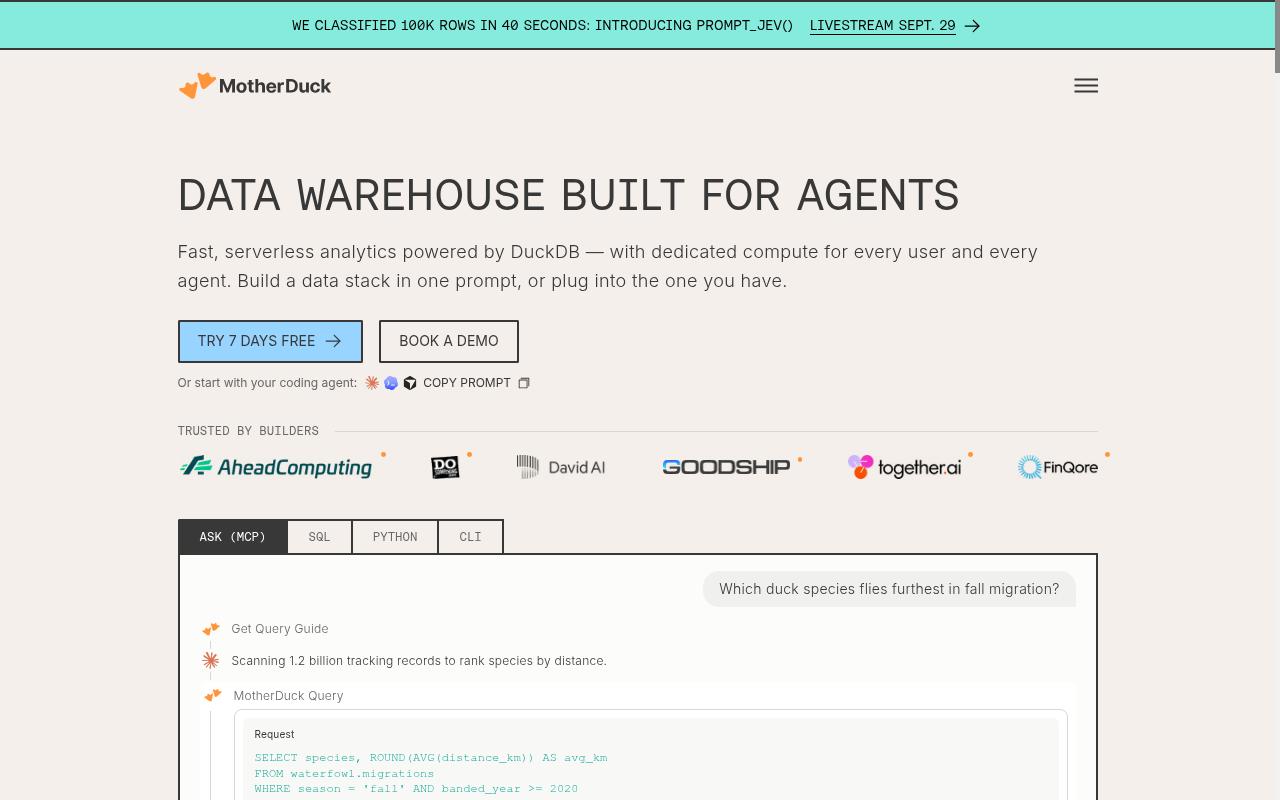 motherduck.com screenshot