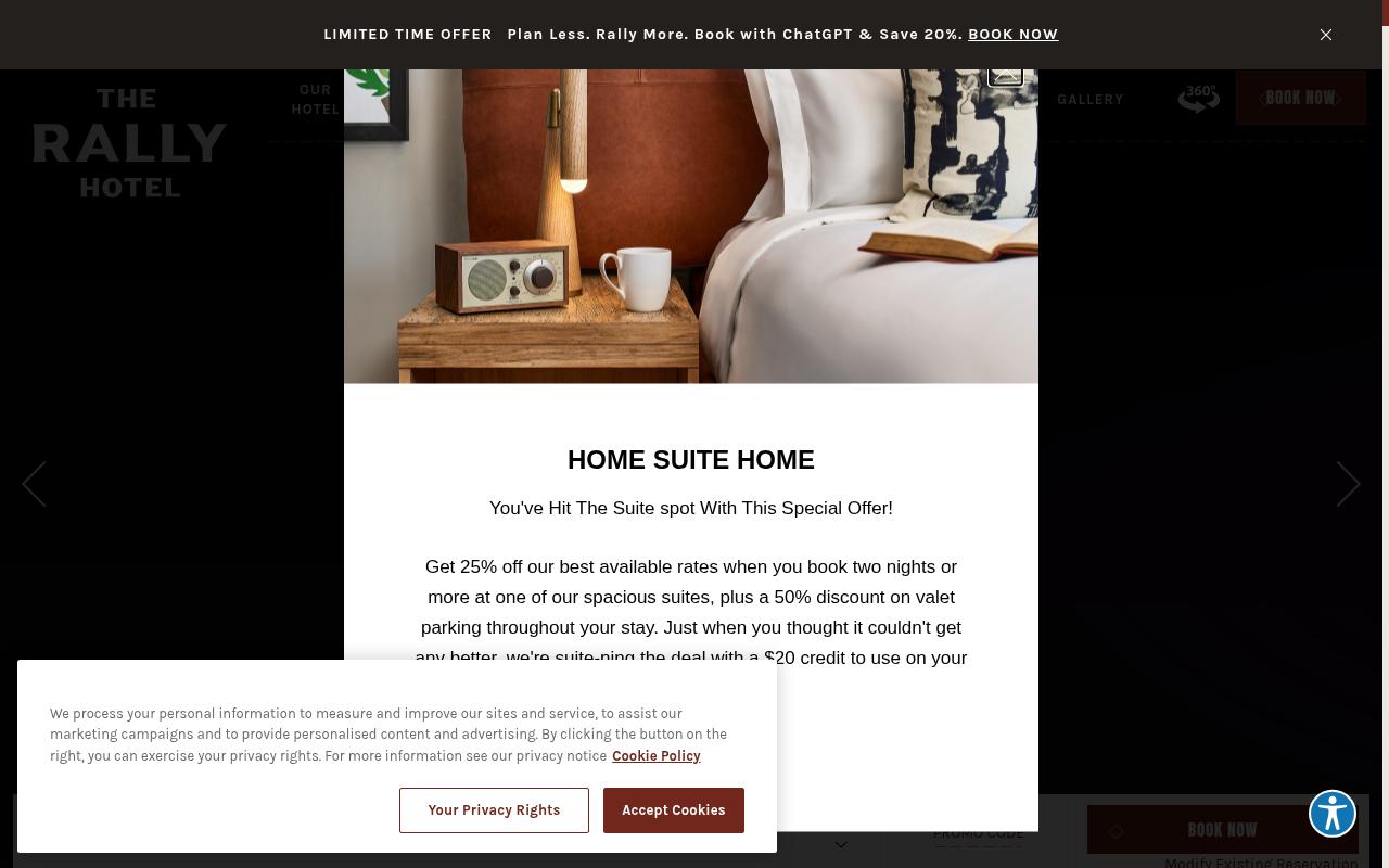 therallyhotel.com screenshot