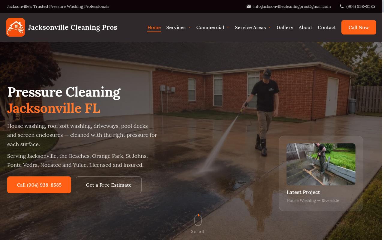 pressurecleaningjacksonvillefl.com screenshot