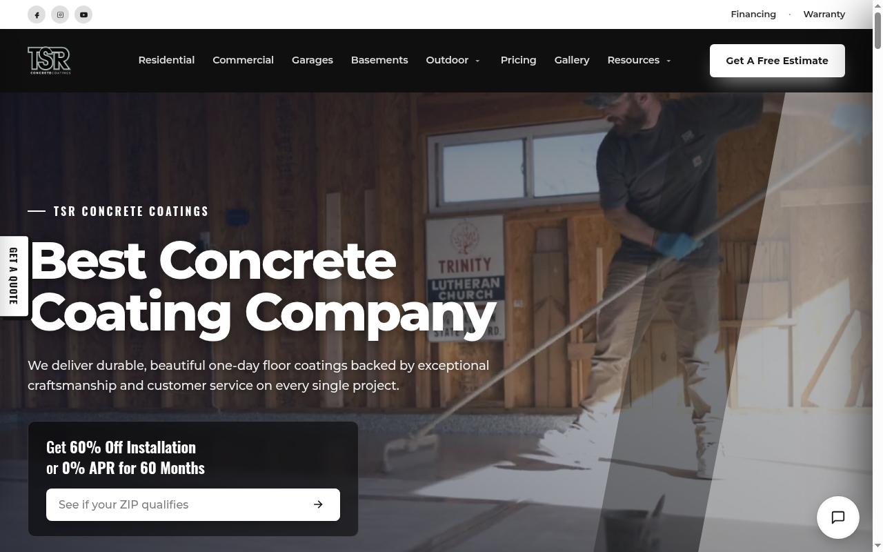 tsrconcretecoatings.com screenshot
