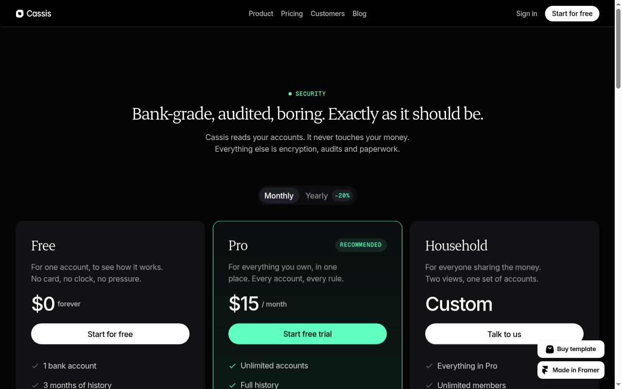 cassis.framer.website screenshot