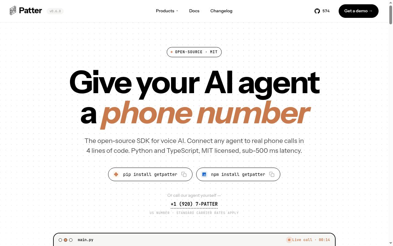 getpatter.com screenshot