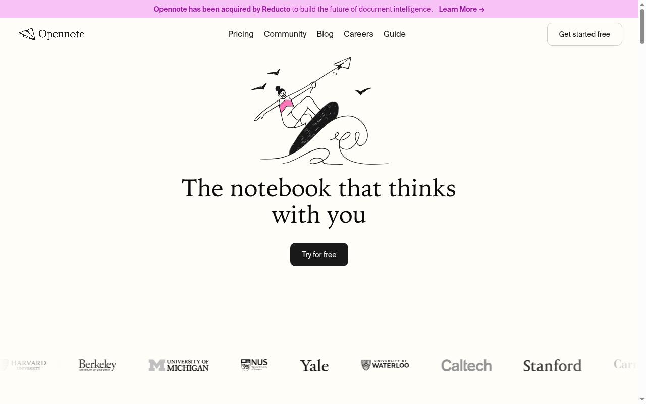 opennote.com screenshot
