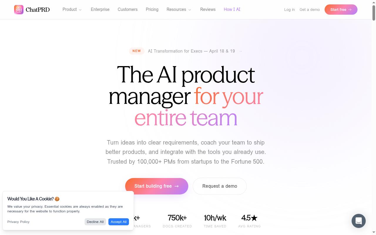 chatprd.ai screenshot