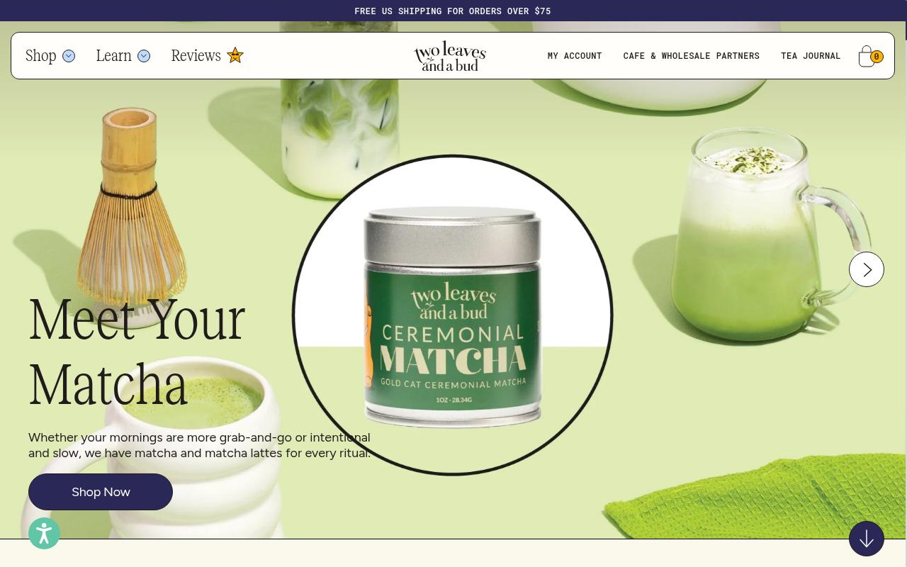twoleavestea.com screenshot