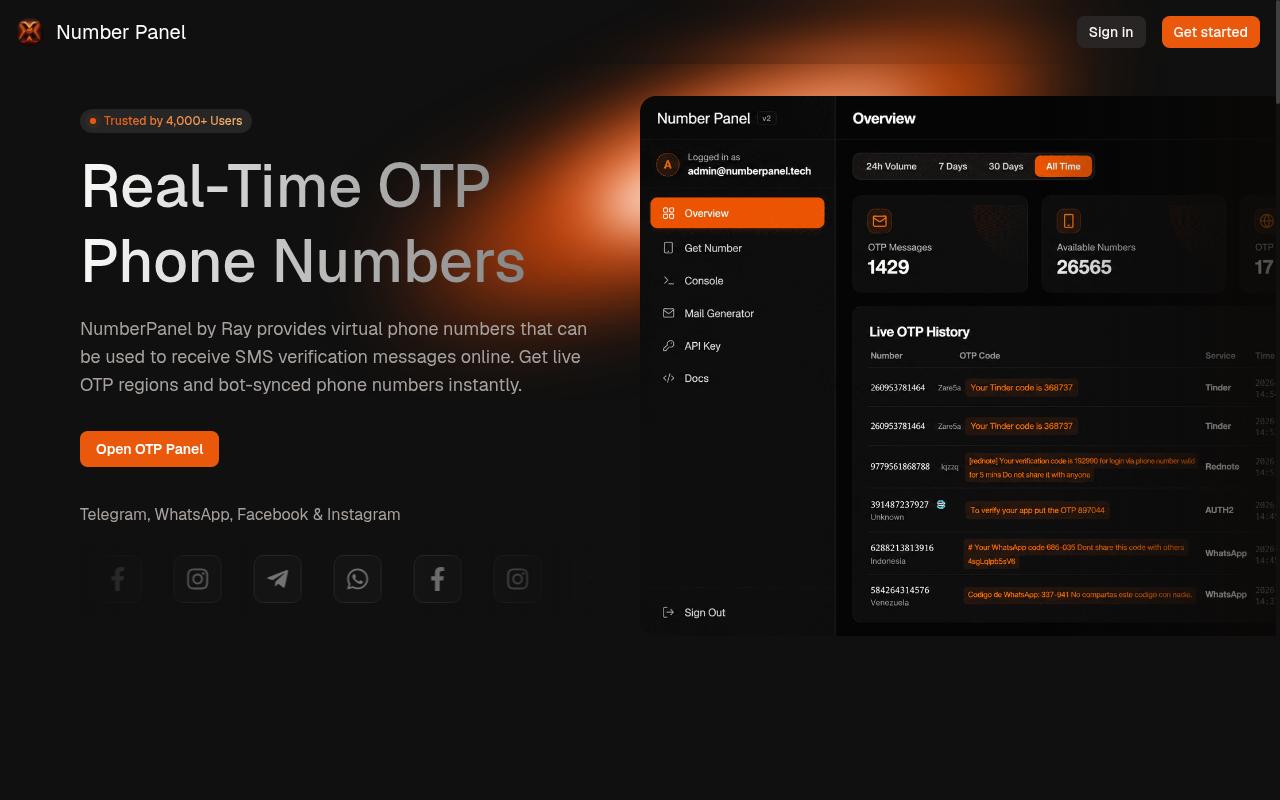 numberpanel.tech screenshot