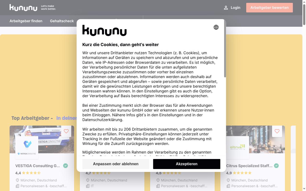 kununu.com screenshot