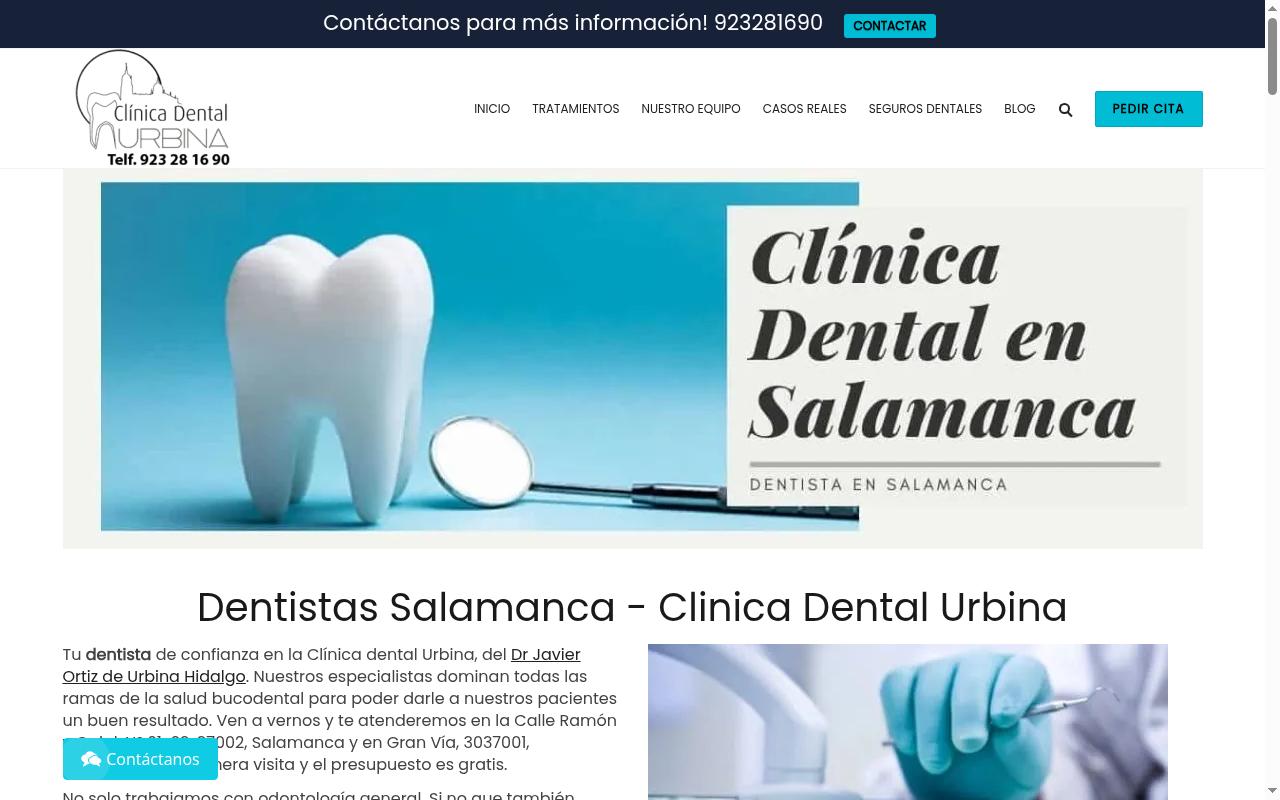 clinicadentalurbina.com screenshot