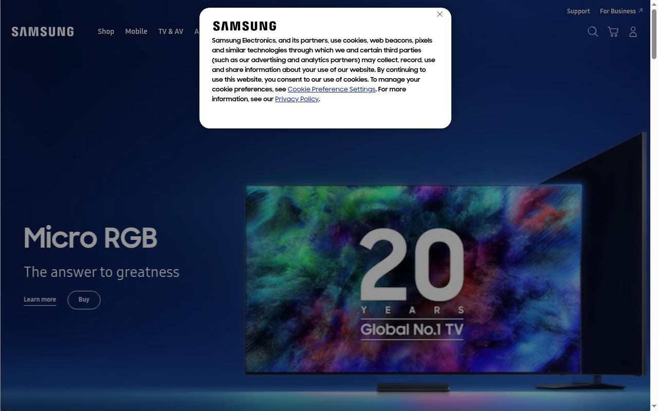 samsung.com screenshot
