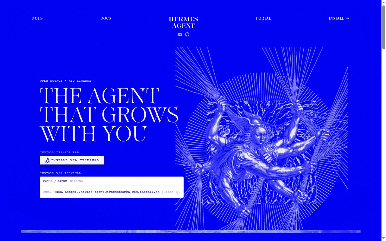 hermes-agent.nousresearch.com screenshot