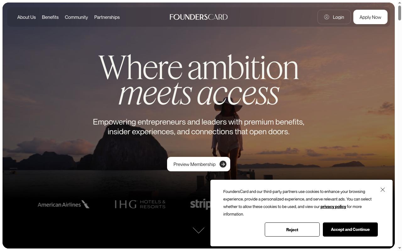 founderscard.com screenshot